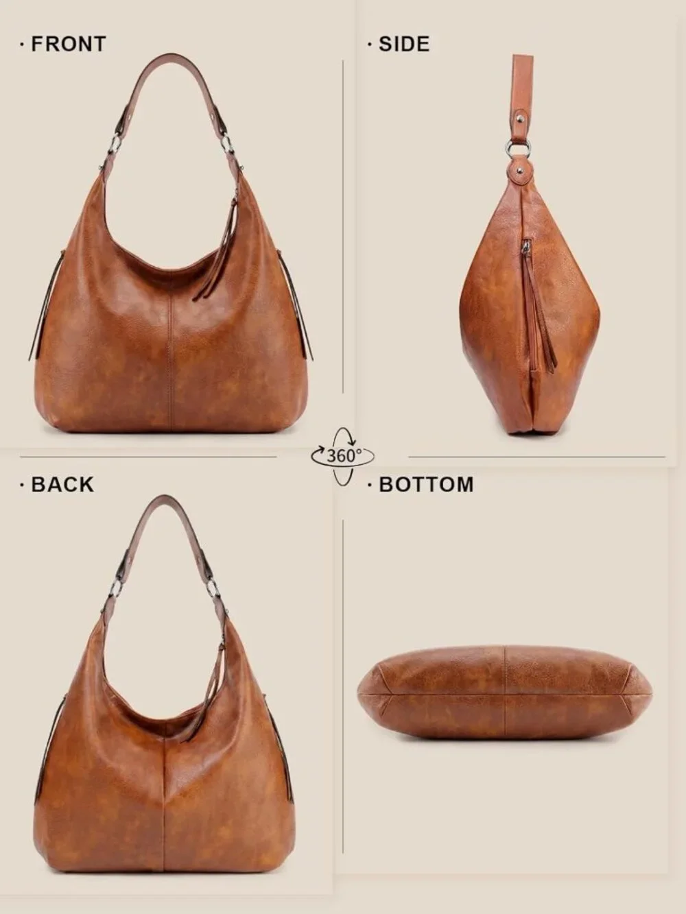 Stylish 3-in-1 Hobo Crossbody Shoulder Handbags for Women - Versatile Purses